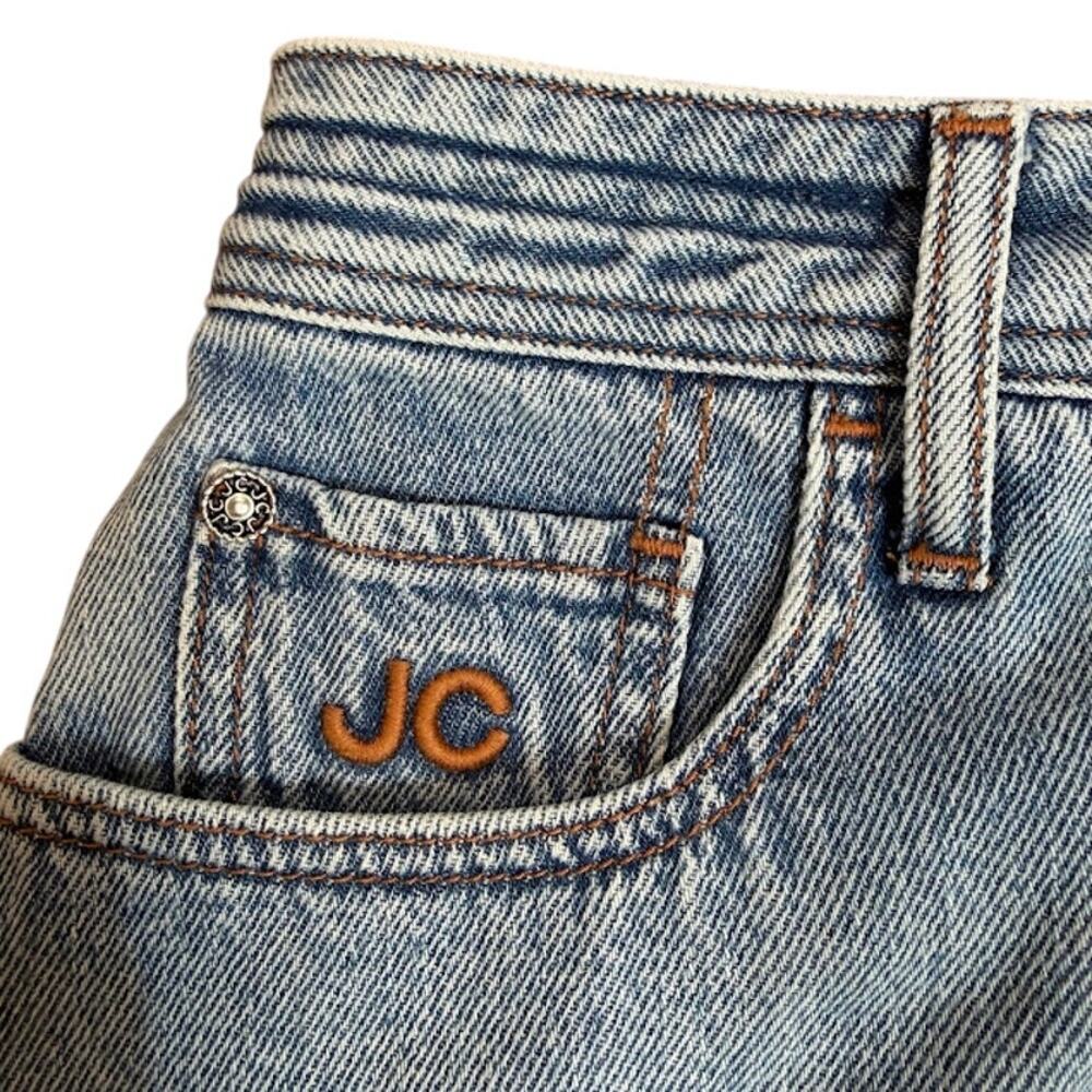 Jacob Cohen Luxury Denim Mini Skirt Made in Italy Light Wash Size 38 $385 MSRP - Picture 9 of 11